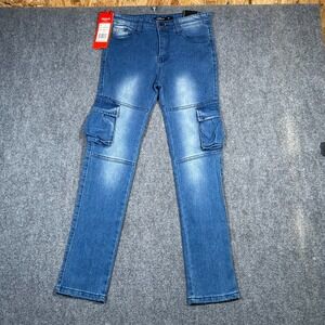 7 Souls NY Womens Light Wash Cargo‎ Jeans Denim Size 28x27